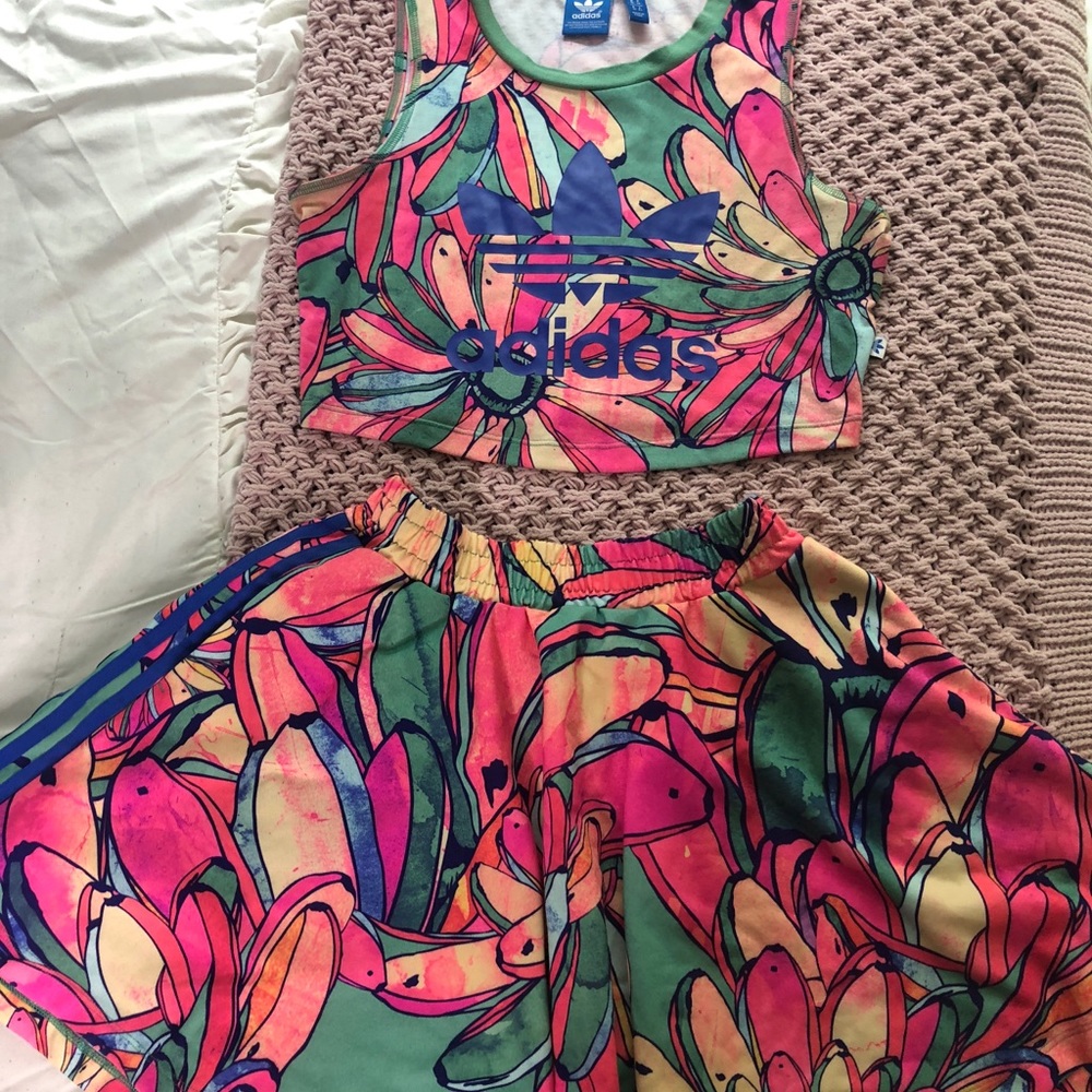 Adidas 2 piece set- crop top & skirt!